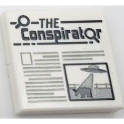 LEGO 76178 白色 2x2 號角日報 "The Conspirator" 印刷磚