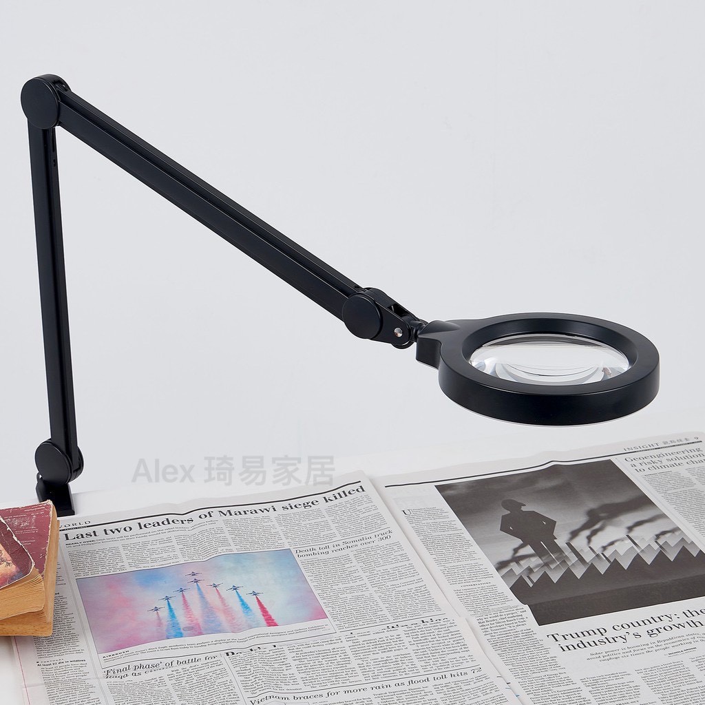 【Alex】【含稅附發票】Suii 台灣製 SY108 LED 放大鏡 檯燈 金屬燈罩 可調亮度 平行位移 閱讀輔助