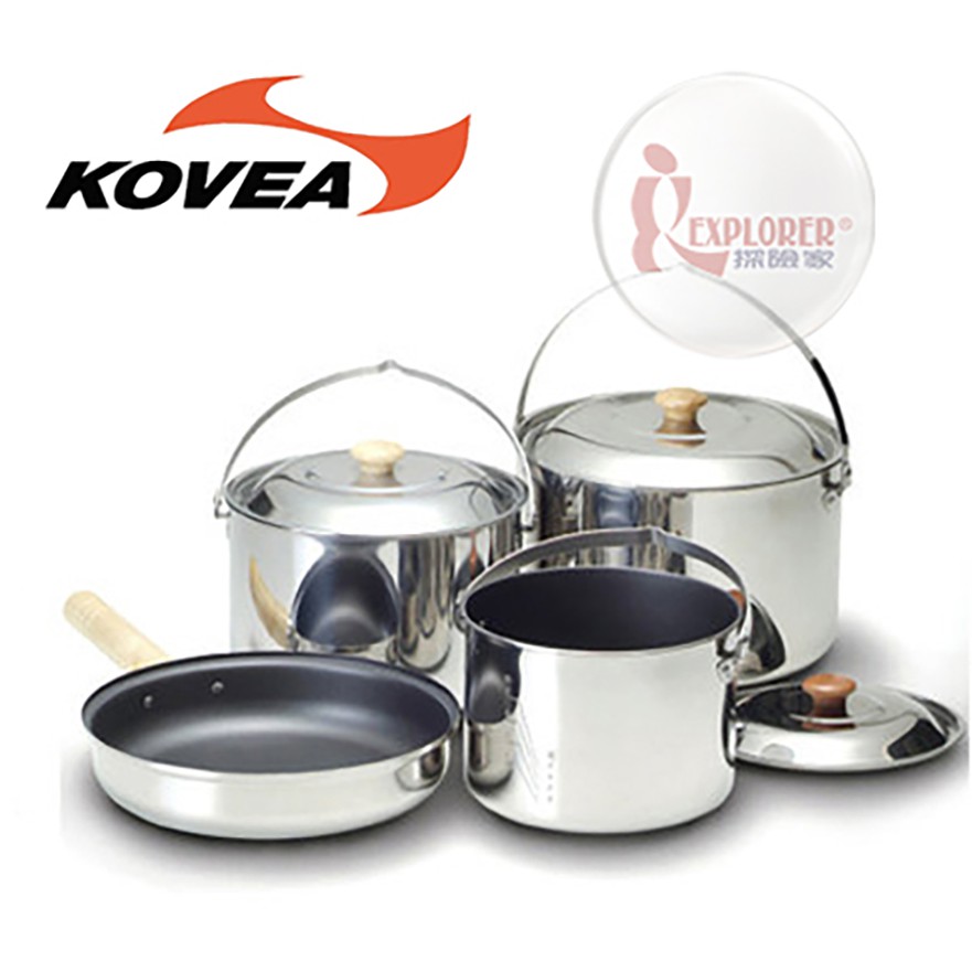KK8CW0301 韓國KOVEA SD不鏽鋼套鍋組XL 6-7人 露營 野營鍋具 鍋子 煎盤 碗 摺疊湯杓 餐具組