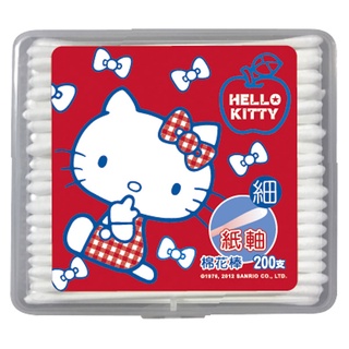 Hello Kitty 細紙軸棉棒 200入《日藥本舖》