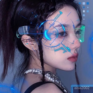 【優選好物】充電led科幻髮光眼鏡未來科技感眼鏡生日網紅護目鏡 2MKL