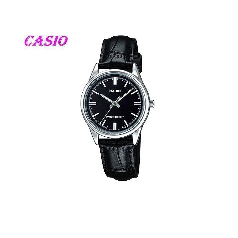 CASIO簡潔大方的三針-時分秒針設計LTP-V005L-1A MTP-1275G -9A 女錶 石英錶 皮革錶帶