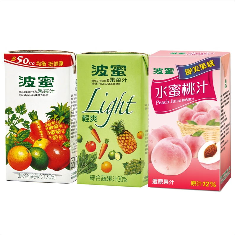 波蜜-果菜汁/light輕爽/水蜜桃 300ML 6入 【佳瑪】