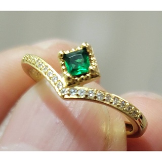 現貨 蘇打綠 10分 0.1克拉 孔雀石 戒指 祖母綠 綠水晶 戒指 可調式戒圍320
