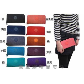 ~雪黛屋~Velamtino 長型女用休閒皮夾進口專櫃防水尼龍布材質單拉鍊包覆型主袋設計A136-101