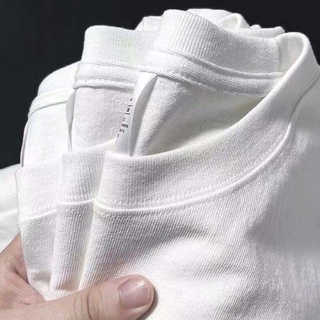 Jru 男裝 短袖 上衣 (買一送一)純棉美式重磅短袖t恤 男女白色寬松衣服夏季半袖T恤ins