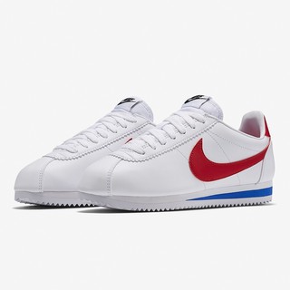 nike classic cortez white red blue