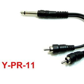 亞洲樂器 Stander Y-PR-11 1/4 TS TO DUAL RCA 專業級導線 AV 轉6.3頭 MONO