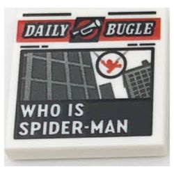LEGO 76178 白色 2x2 號角日報 WHO IS SPIDER-MAN 印刷磚