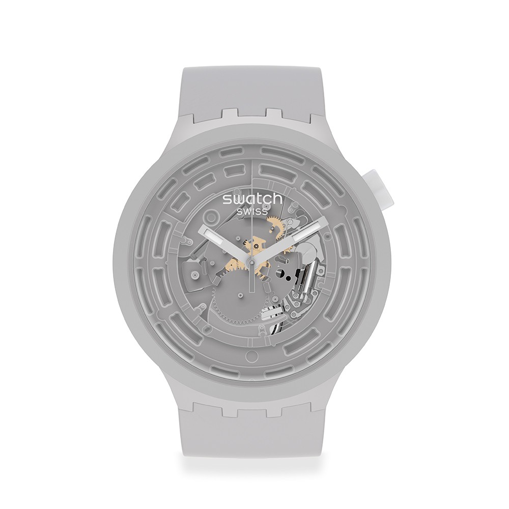 【SWATCH】生物陶瓷BIG BOLD 手錶C-GREY 灰(47mm) 瑞士錶 SB03M100