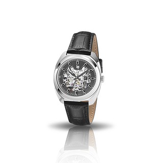 【lip】General De Gaulle法國總統時尚鋼帶機械腕錶-黑銀款/671341/台灣總代理公司貨享兩年保固