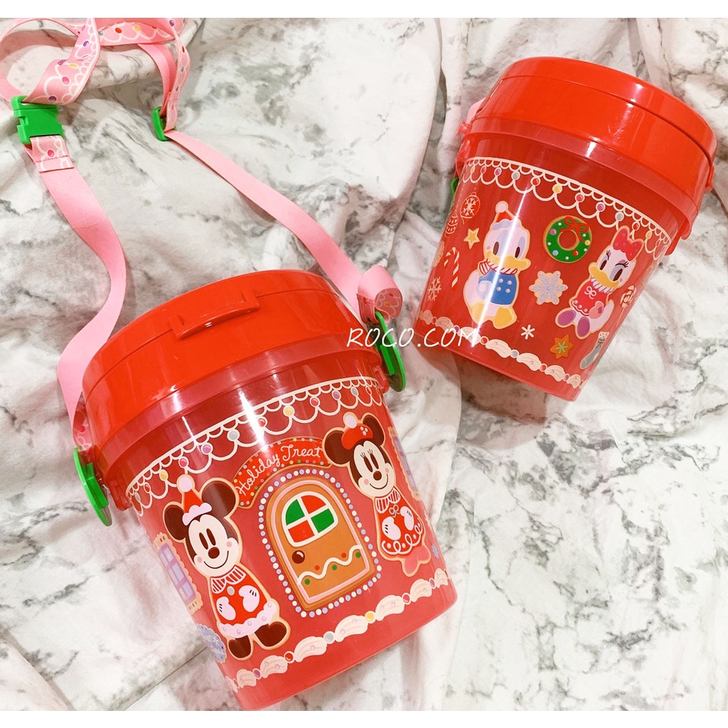 日本 東京迪士尼 正品 樂園限定 爆米花筒 米奇 米妮 雪人 聖誕節 爆米花桶 收納桶 日本帶回