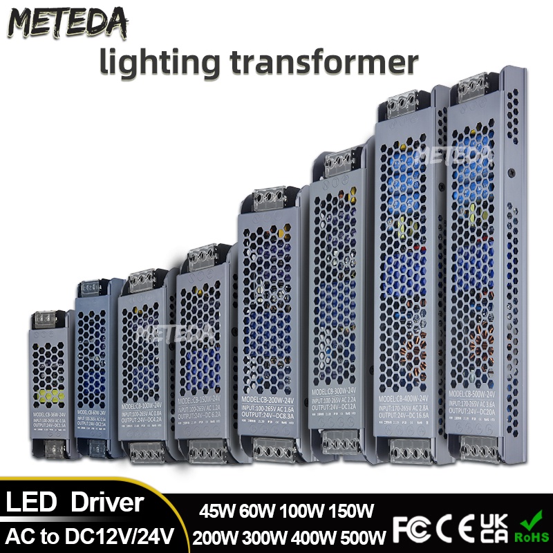 超薄led電源 DC 12V 24V 照明變壓器 36W 60W 100W 150W 200W 300W 400W LE