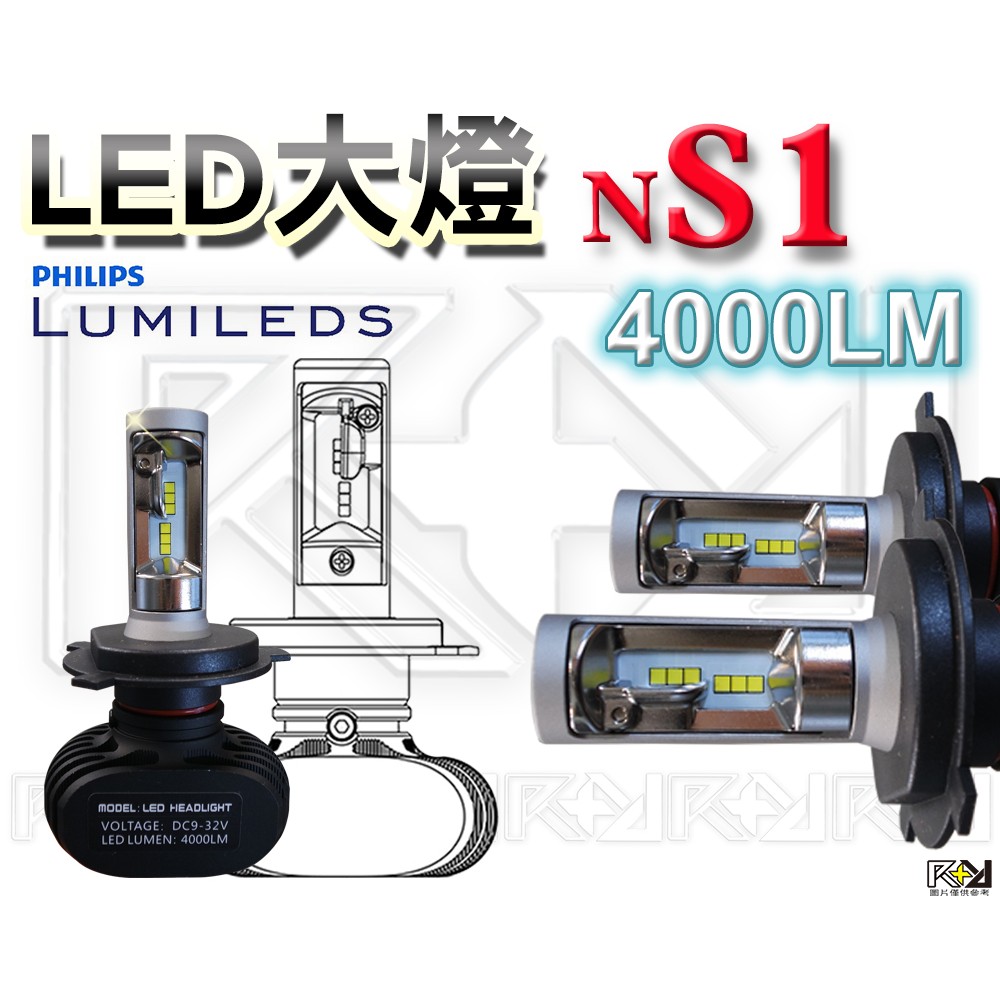 ⚡R+R⚡LED 大燈 NS1 飛利浦晶片 ４０００LM 特殊結構散熱 左右發光 全防水設計 直上勁戰全系列 FORCE