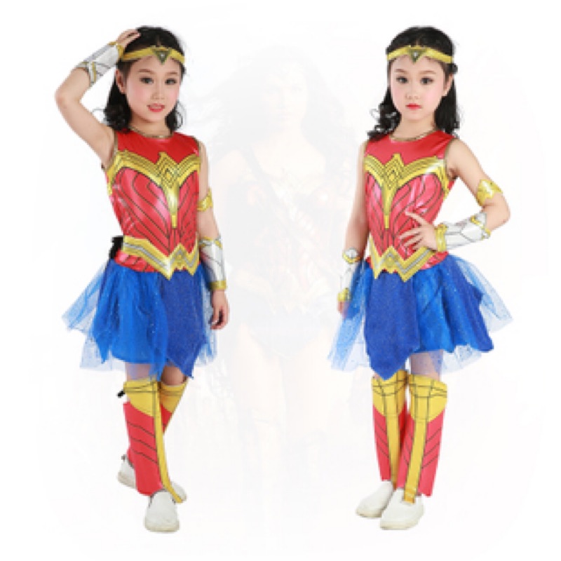 萬聖節裝扮 神力女超人服裝 兒童版 2手