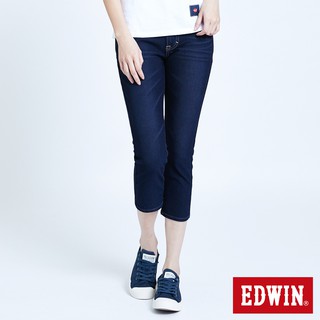 EDWIN 迦績EJ2透氣七分牛仔褲褲(原藍磨)-女款