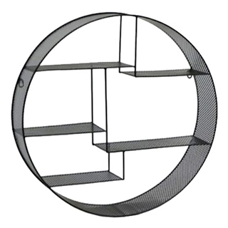 【YU Living】北歐工業風鐵藝圓形掛牆架 置物架(圓形/60cm/鐵黑色) [折扣碼現折]