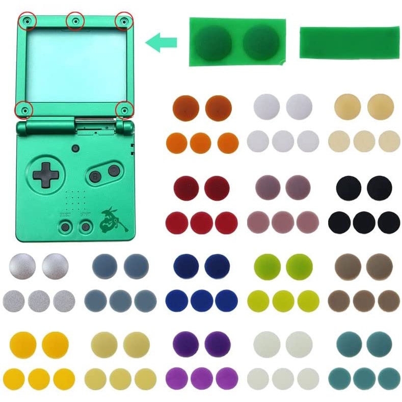 1 套用於 Nintendo Gameboy Advance SP GBA SP 外殼外殼的橡膠塞螺絲防塵塞蓋更換