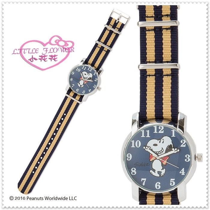 小花花日本精品♥Hello Kitty 史努比 手錶 卡通錶 手表 藍色條紋蝴蝶結 生日禮物 99925604