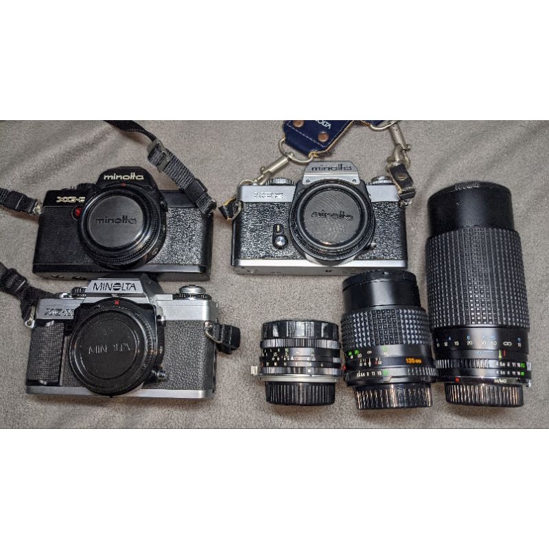 Minolta XD5 , XG-E , XG-M  Rokkor 鏡頭 35mm ,135mm ,80-200mm
