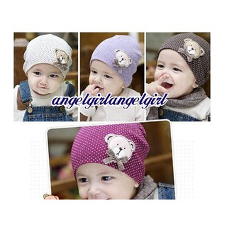 韓版寶寶棉帽胎帽小熊帽貝蕾帽小熊貼布遮陽帽嬰兒帽兒童帽子套頭帽護耳帽
