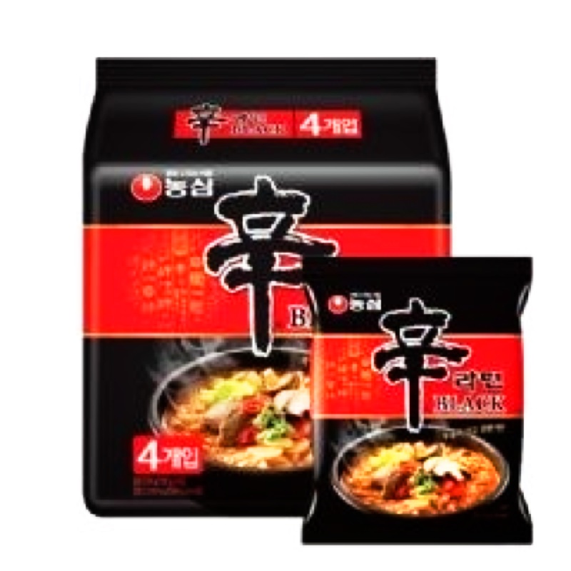 韓國 農心 頂級 黑色 辛拉麵  雪濃湯 一袋四包入 黑辛拉麵