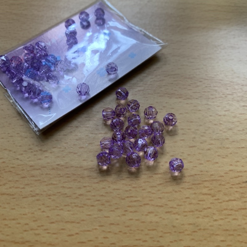 5mm 紫色 多角地球珠 串珠 珠子 祥龍 美術 美勞 手工藝 手作 創作 材料 素材