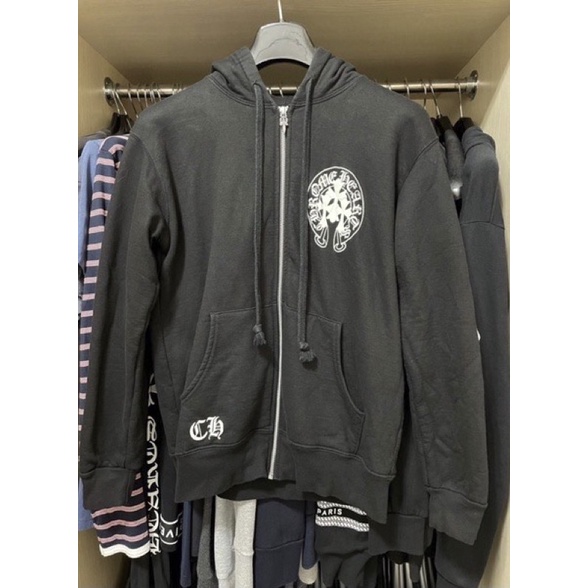 Chrome Hearts 黑色連帽外套 三十字 二手美品  厚版