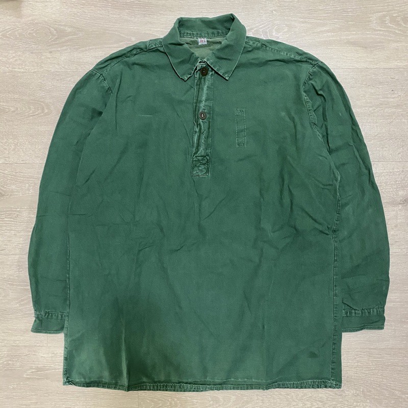 Edc🎱 瑞典公發 軍用罩衫 vintage古著 公發 軍裝 穿搭 Army 軍綠襯衫