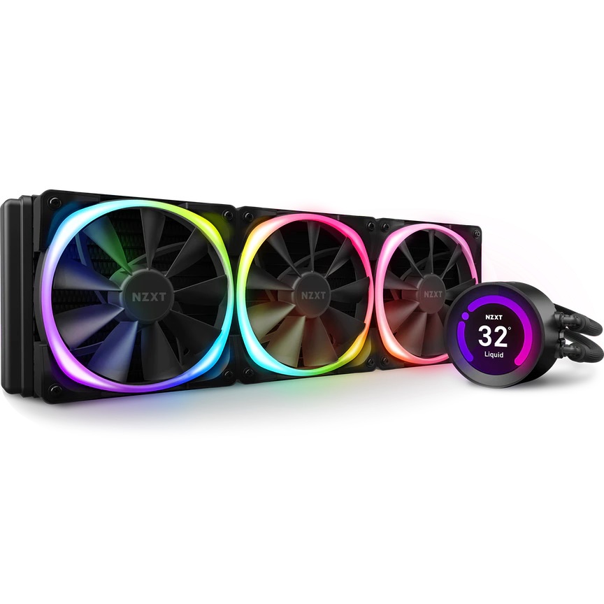 NZXT 美商恩傑 Kraken Z73 RGB海妖皇液晶頂級水冷360mm一體式水冷散熱器(黑)RLKRZ73R1 蝦皮購物