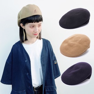 KANGOL 504 WOOL 刺繡 羊毛 鴨舌帽 小偷帽 W21A0258BKS 黑 CMS 駝色 NYS 深藍