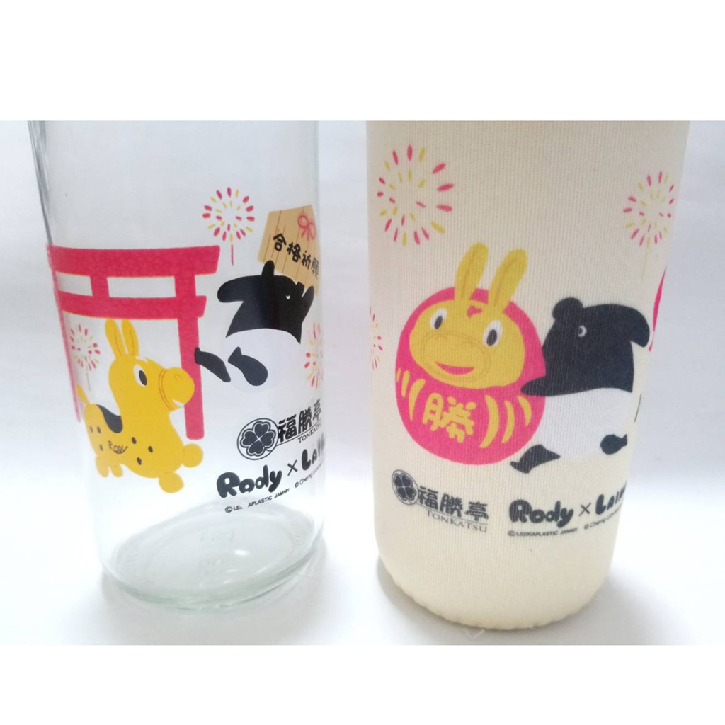 玻璃隨身瓶(320ml)/ 福勝亭聯名馬來貘Laimo、跳跳馬Rody / 全新