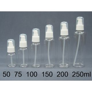 透明塑膠瓶身附PP蓋壓瓶（商品100%臺灣製造）出國分裝用，乳液，精華液