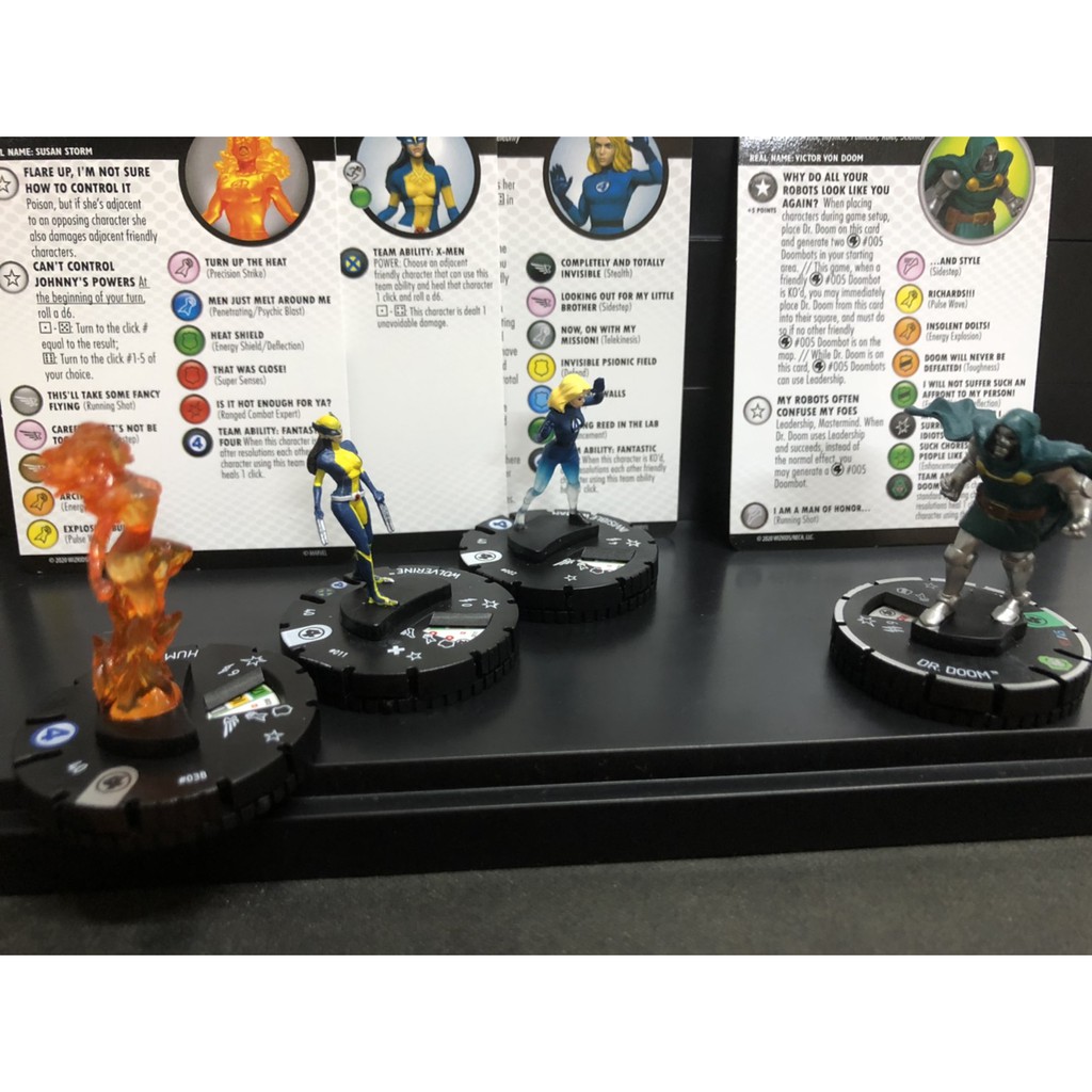 HeroClix 反轉英雄 F4 驚奇四超人 隱形女 金剛狼 X-23 末日博士 霹靂火 曼威 Marvel 戰棋