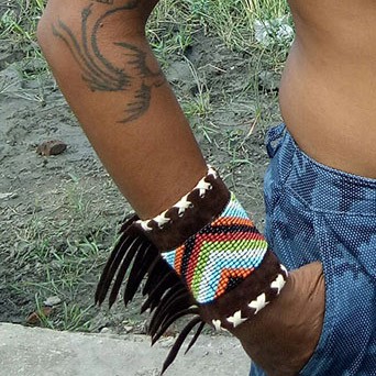 【自然屋精品】印第安手腕套 手腕套 印地安飾品 印地安手臂環 印地安 原住民風 手環 酋長帽 配件 裝扮 舞會 現貨