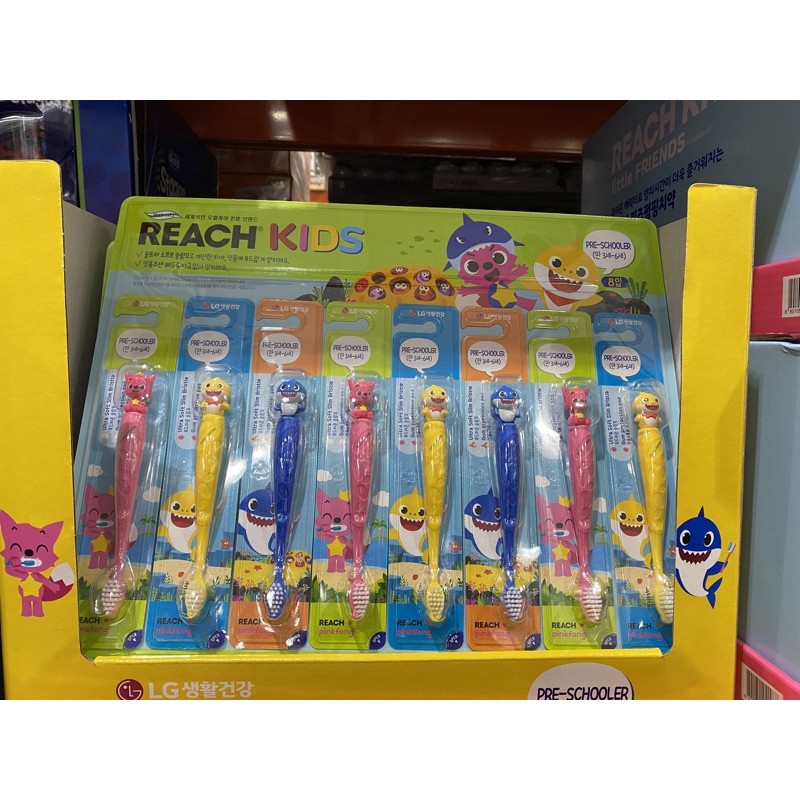 REACH KIDS TOOTHBRUSF 麗奇碰碰狐公仔兒童牙刷 3~6歲 八入 costco好市多代購