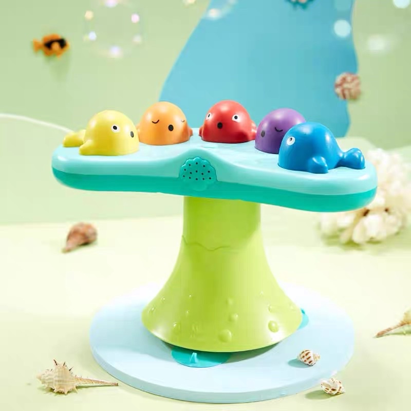 ♥️波妞♥️HAPE 鯨魚🐳音樂噴泉洗澡玩具組