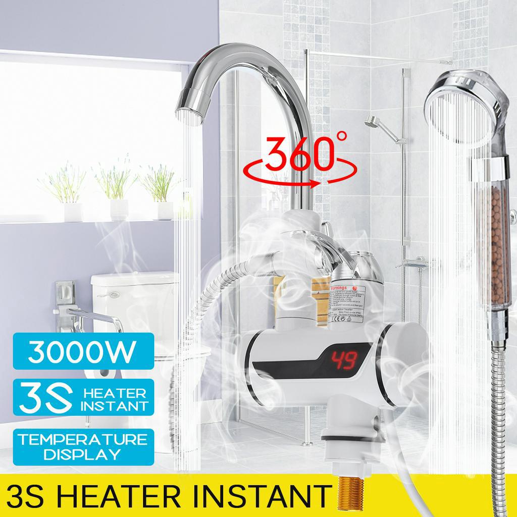 即熱式熱水器水龍頭熱水器淋浴頭可選液晶溫度顯示 360 度旋轉電動水龍頭水龍頭 220V 3000W