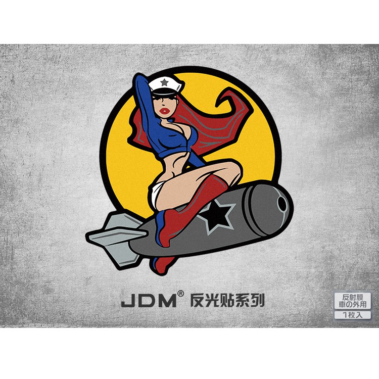 戰術女郎軍事個性改裝防水反光車貼劃痕遮擋車門貼JDM汽車貼紙