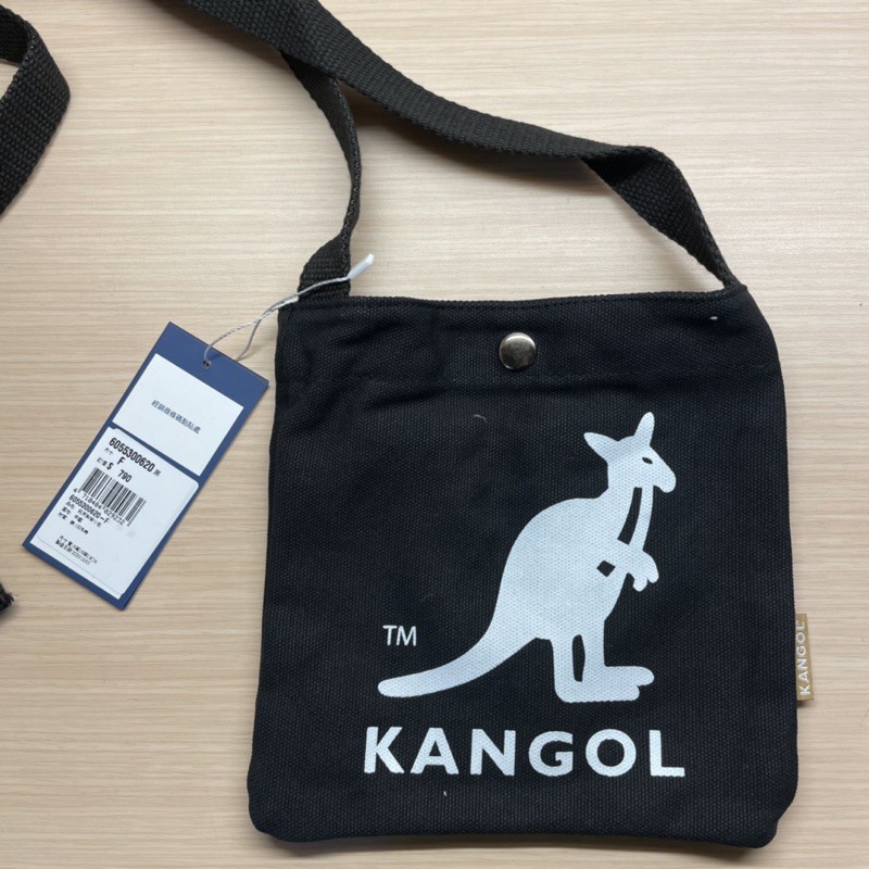 ✨全新正版✨kangol 袋鼠🦘 文青帆布小書包 黑色 側背包 斜背包 小書包 兩用包 肩背包 郵差包 帆布包 小方包