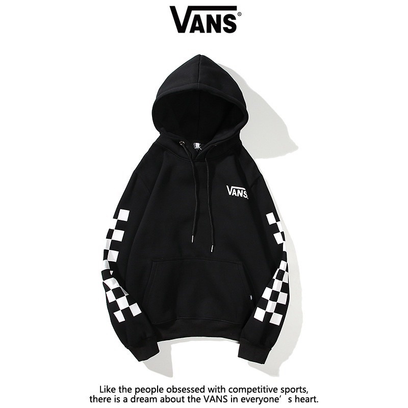 Vans 帽踢T 黑色 OVERSIZE 正品 2XL 棋盤格