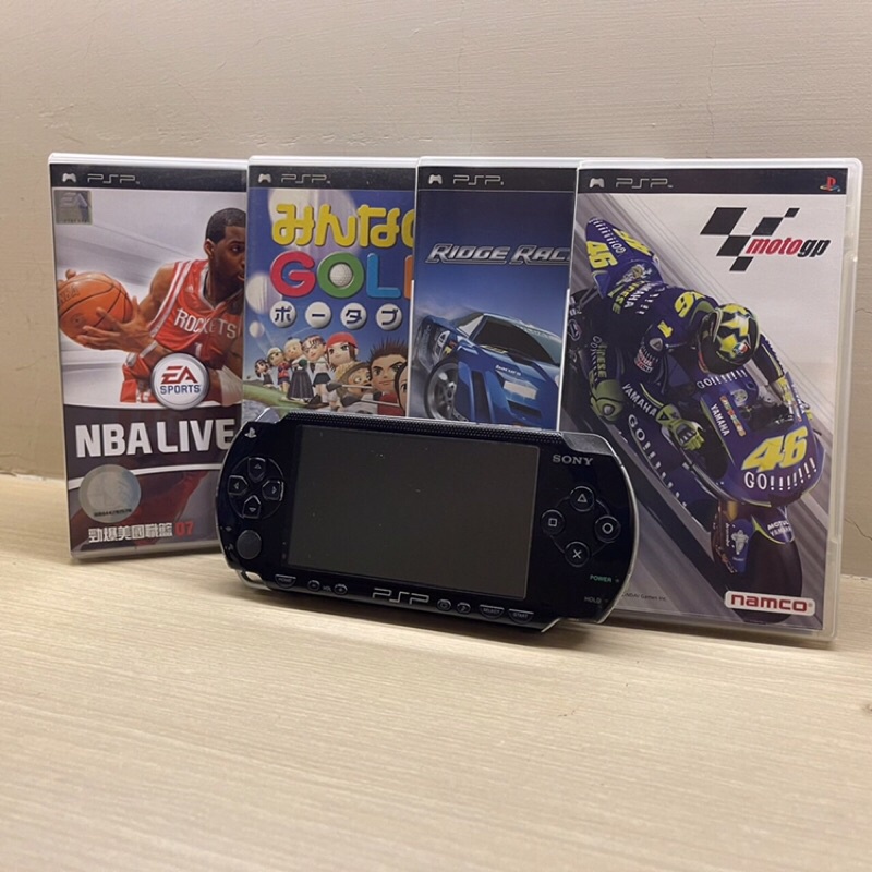 ［二手］PSP 1007 主機 &amp; 5款遊戲 NBA 賽車 摩托車GP 高爾夫球 籃球 三國誌 生日禮物 交換禮物