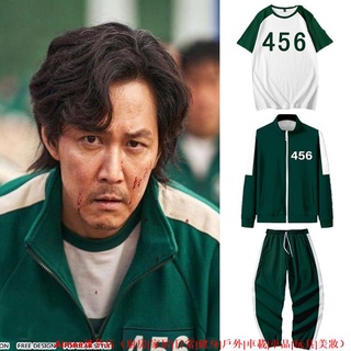 【熱賣】魷魚遊戲服裝 Squid Game 李政宰同款Jacket 短褲 短袖T 夾克外套 長褲 運動服套裝