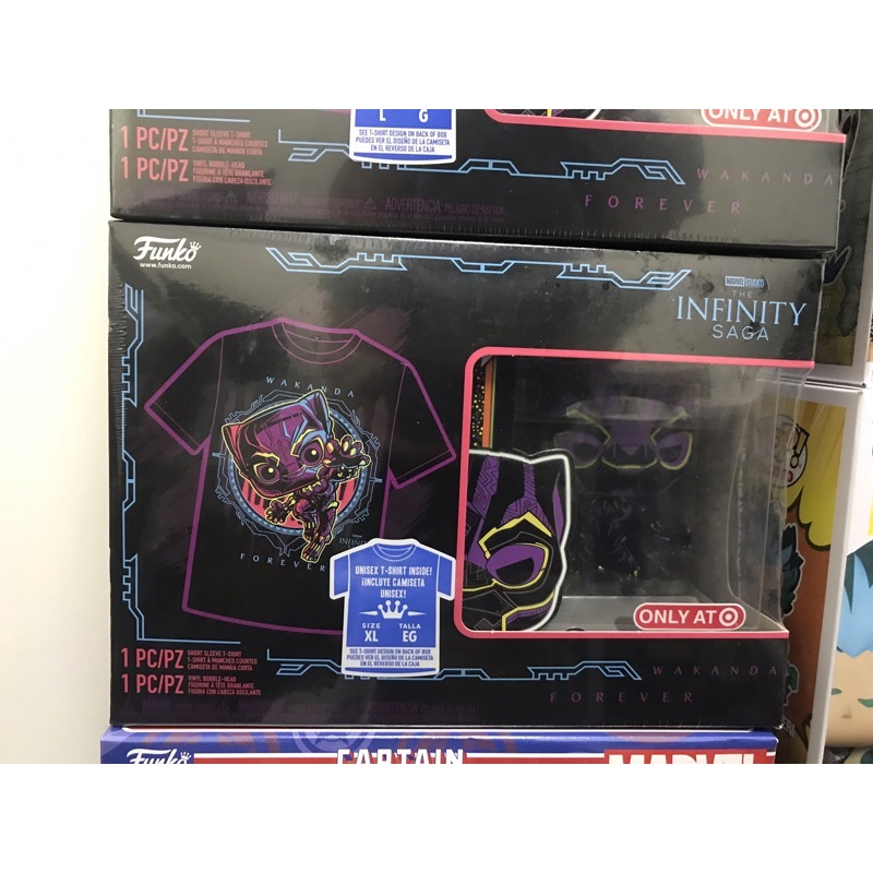 Funko pop tee t-shirt 衣服 XL號 黑豹 黑光 target 限定 台灣未販售 全新未拆