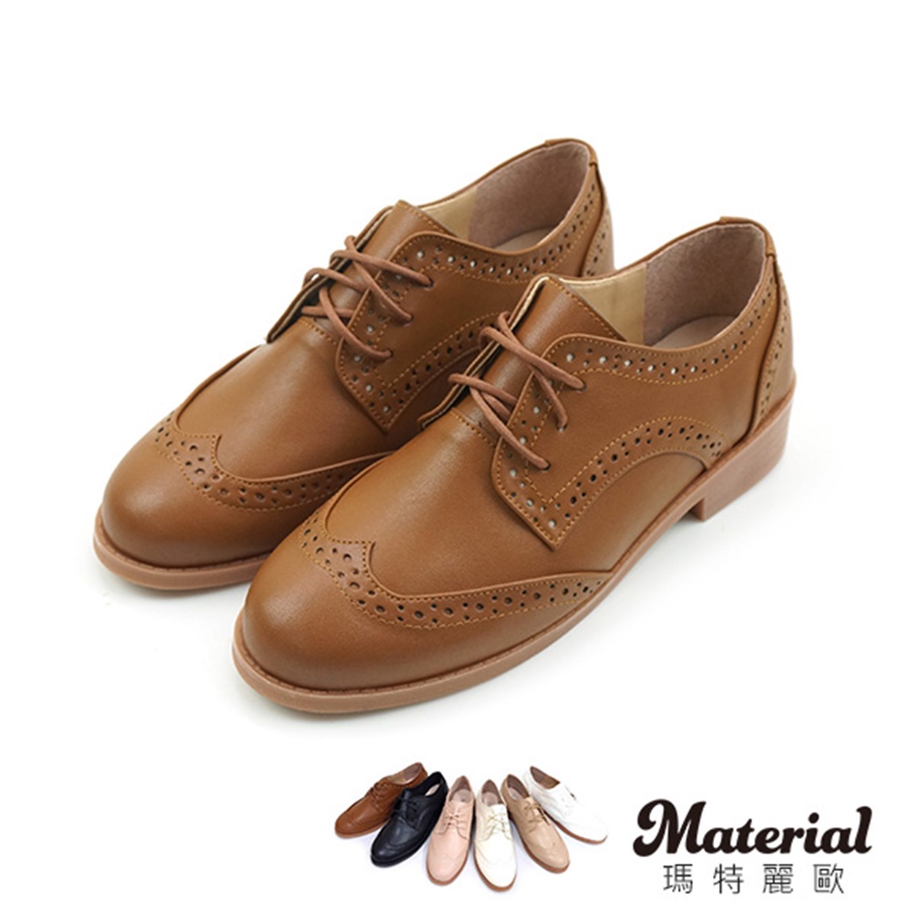 Material瑪特麗歐 【全尺碼23-27】牛津鞋 MIT綁帶復古紳士鞋 T52842