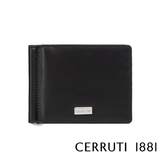 【Cerruti 1881】頂級 義大利 小牛皮 男用短夾 6卡式附鈔票夾短夾 MAT(黑色 CEPU05429M)