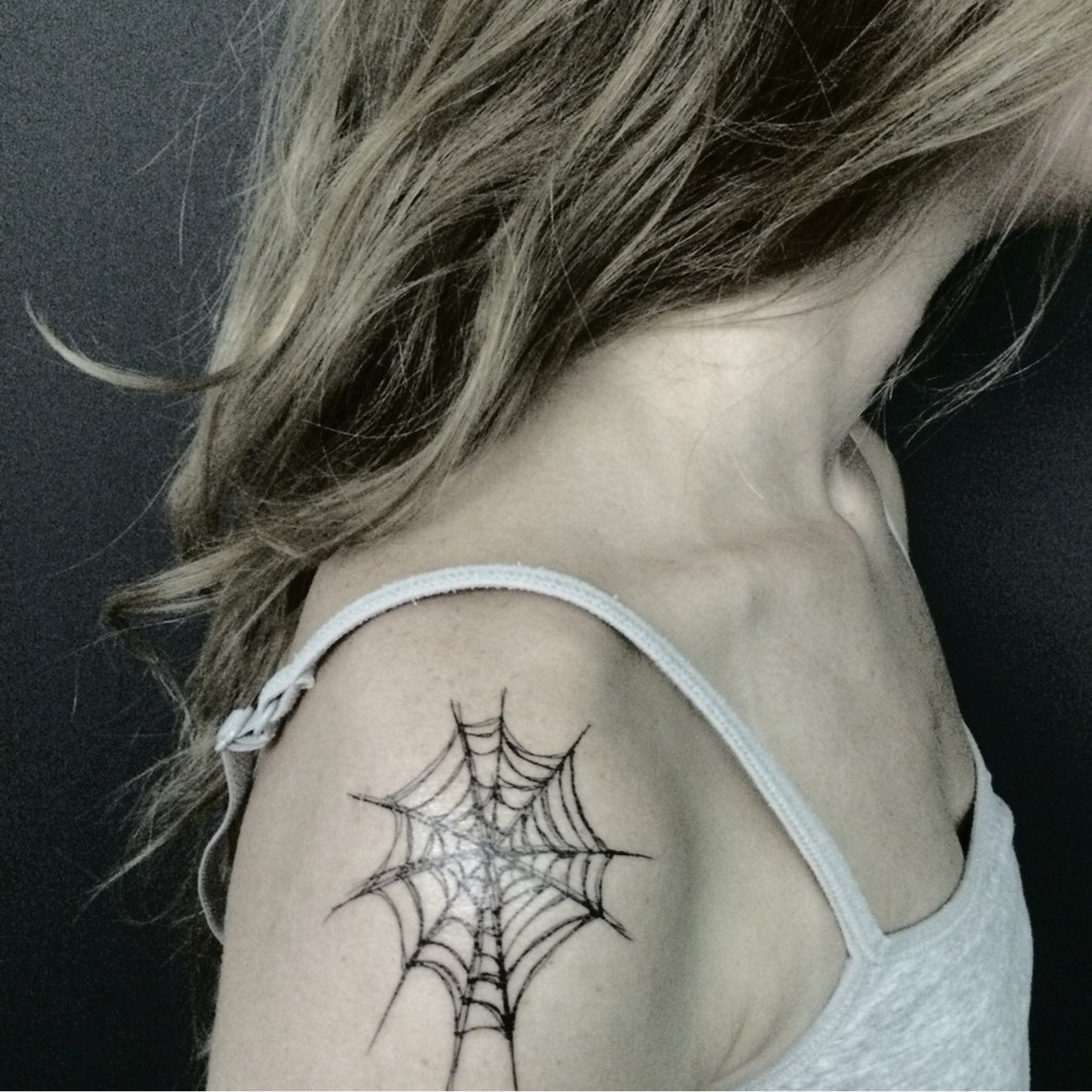 微刺青輕紋身歐美流行ig 打卡網美直播英文萬聖節蜘蛛網紋身貼紙 蝦皮購物