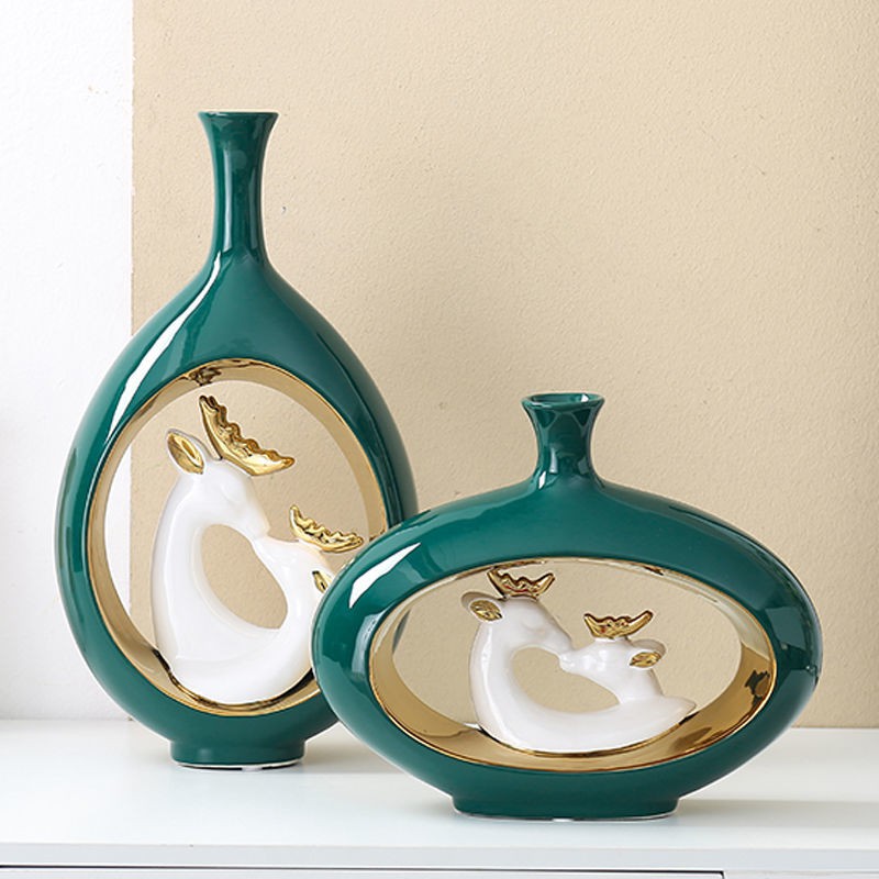 轻奢创意陶瓷干花小花瓶装饰摆件客厅插花北欧ins风格网红花瓶 Many Joyful 蝦皮購物