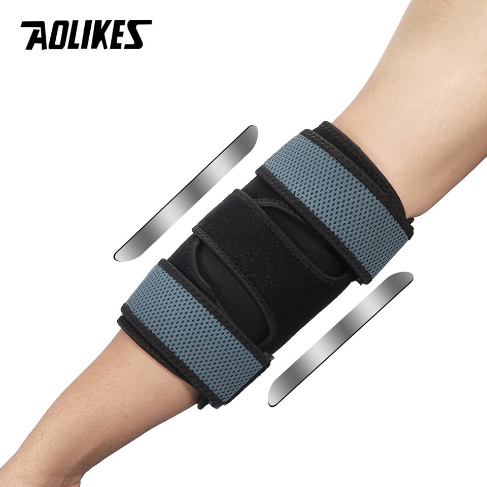 Aolikes 1 件護肘夜間護肘睡眠支撐穩定器,帶 2 個可拆卸金屬夾板,適用於肘管