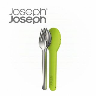 Joseph Joseph 翻轉不鏽鋼餐具組-綠 現貨！